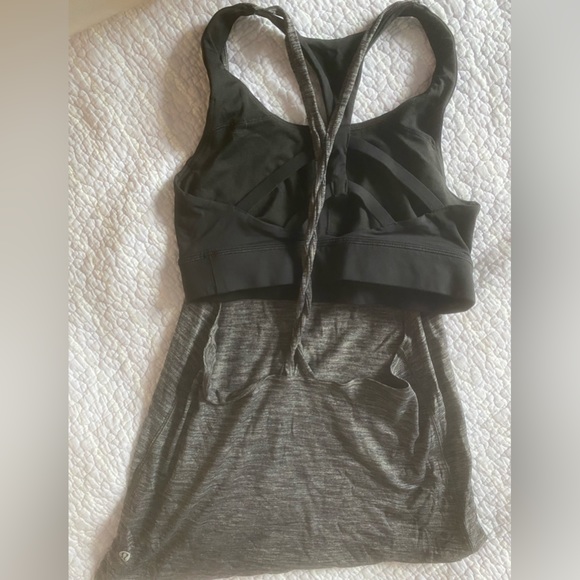 Lululemon Twist and Toil tank- heathered black/ black - Picture 3 of 4
